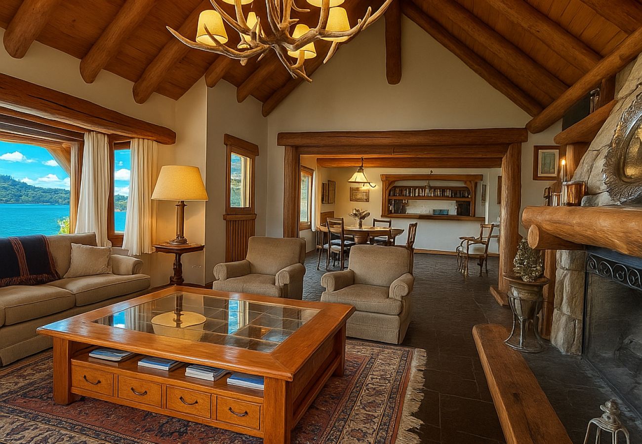 Casa em San Carlos de Bariloche - HUAPI17 Casa espetacular com amplo jardim e costa com cais sobre o Lago Nahuel Huapi